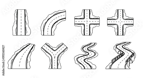 Various types of road signs and markings for traffic guidance and regulation Vector