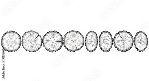 A series of circular patterns with varying densities and textures Vector