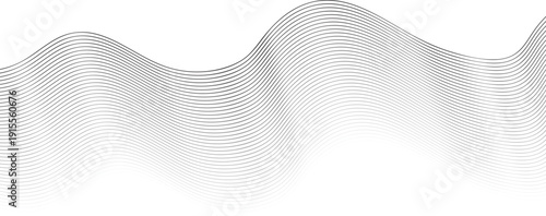 Black and gray wavy lines forming a gradient pattern on a white background abstract