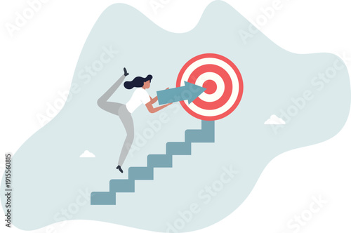 Business progress or career path, step to reach target or business goal, success step or motivation for improvement concept.person's life situation and his activities.
