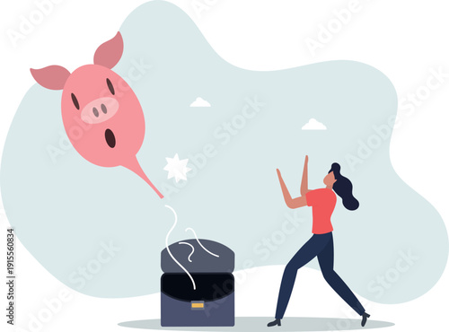 Loss money from economic crisis or stock market crash, financial problem or losing all savings pension concept.person's life situation and his activities.