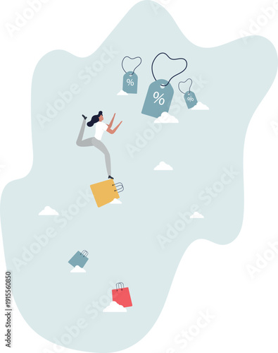 Sale or discount price tag, marketing promotion or price cut, retails shop or advertising, commercial, customer purchase concept.person's life situation and his activities.