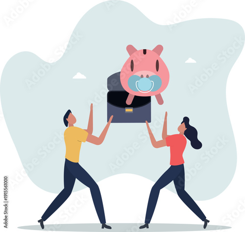 Child care expense planning, spending on having a baby or financial budget for kids concept.person's life situation and his activities.