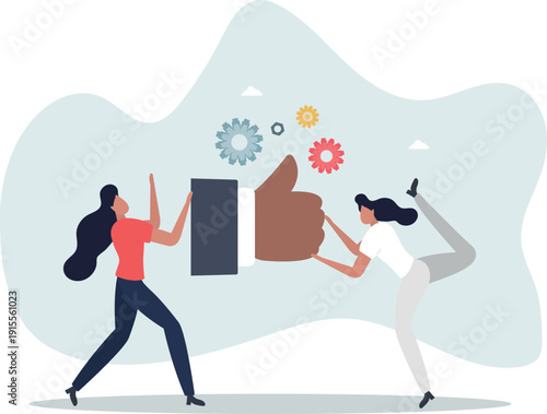 Team building activity for effective business partnership.person's life situation and his activities.