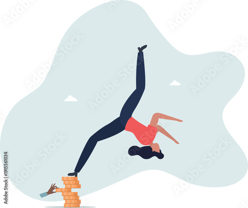 Investment risk from stock market crash, pull money or liquidity back, market volatility, unstable and uncertainty concept.person's life situation and his activities.