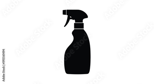 Simple black silhouette of a spray bottle on a white background