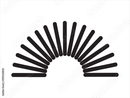 Foto Coil spring in wave shape silhouette, Spring Toy Slinky Silhouette Vector Illust