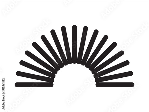 Coil spring in wave shape silhouette, Spring Toy Slinky Silhouette Vector Illustration