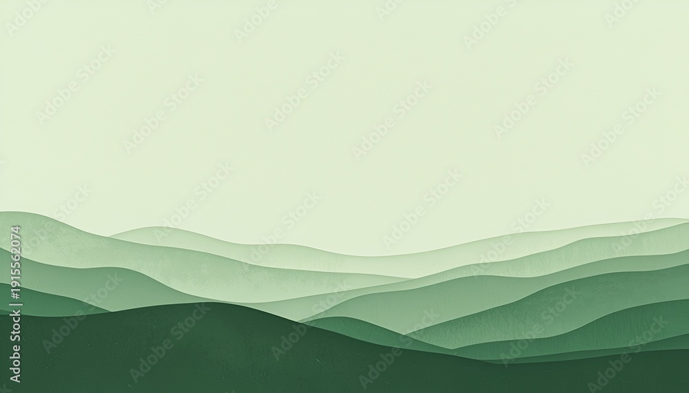 Obraz premium Serene minimalistic illustration of the earth set against a soft green backdrop,