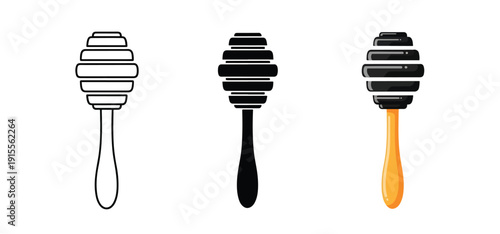 Honey dipper icons set flat design vector illustration - Vector icon Set - Stickers and Clipart - PNG and SVG Icon collection - Lineal icons - logo template