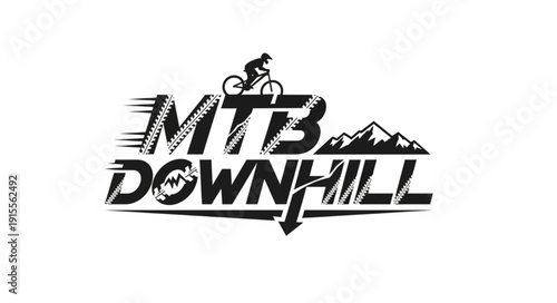 Downhill Mountain Bike Racing Logo.