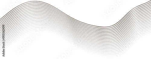 Flowing brown and grey curved lines on a white background with gradient effect abstract