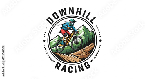 Downhill Mountain Bike Racing Logo.