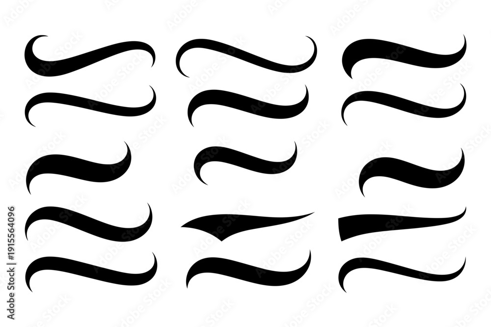 Obraz premium A set of elegant black swirls and flourishes in a vector graphic design