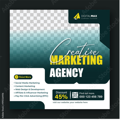 Digital marketing social media and instagram post template
