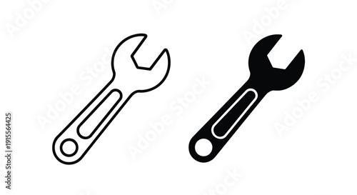 wrench tools flat design vector illustration - Vector icon Set - Stickers and Clipart - PNG and SVG Icon collection - Lineal icons - logo template