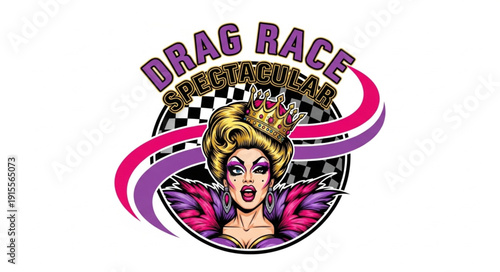 Drag Queen Logo Design Element.