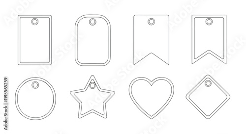 Assorted dotted line shapes for crafting and creative projects Vector