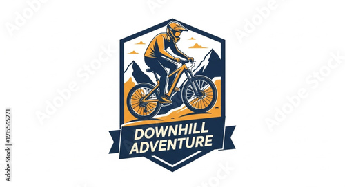 Downhill Mountain Biking Logo Design.