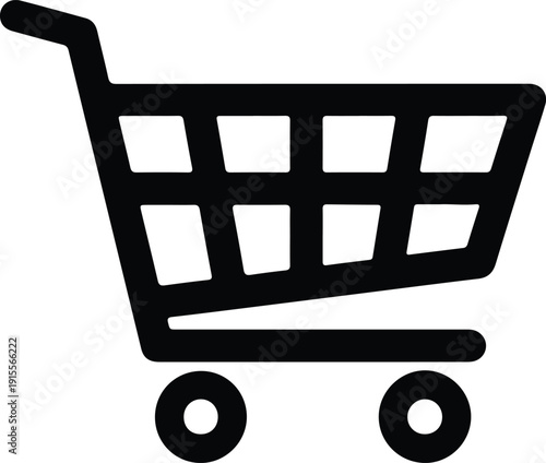 silhouette black shopping cart icon for retail and ecommerce business vector design