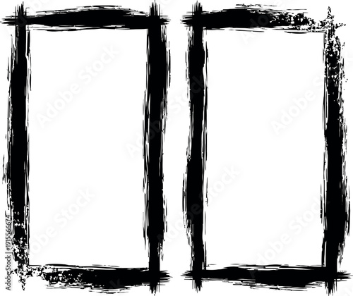 Abstract sketch of two interconnected rectangular shapes with bold, rough outlines.