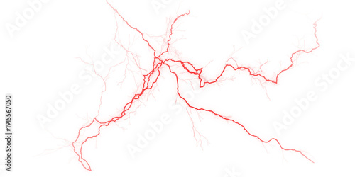 фотографія Red lightning bolt striking electrifying deep black Intense electrical energy di
