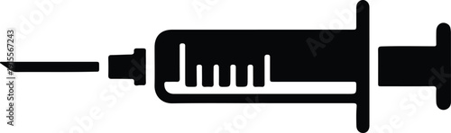 silhouette medical syringe icon for healthcare vaccination and science vector design