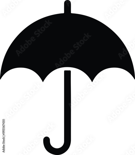 silhouette of a classic rain umbrella for protection and safety vector design