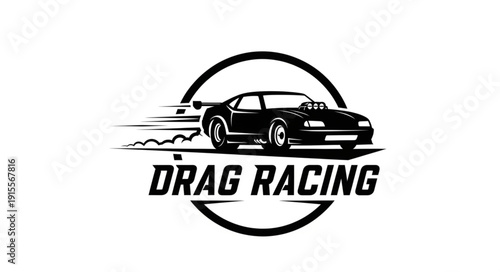 Drag Racing Car Logo Design.