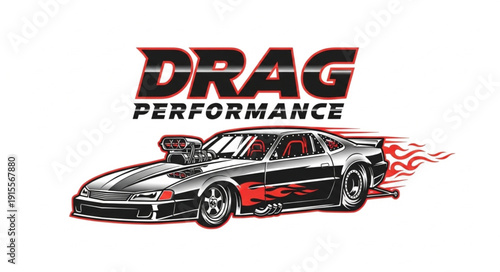 Drag Racing Car Performance Illustration.