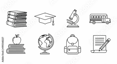 Essential elements of education and learning Vector