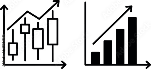 Comparison of candlestick and bar chart representations in financial data visualization