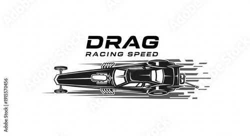Drag Racing Car Speed Illustration.
