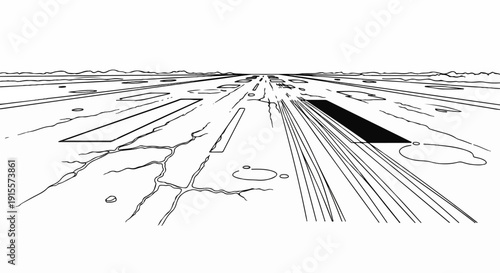 Expansive, cracked arid landscape leading to a distant horizon