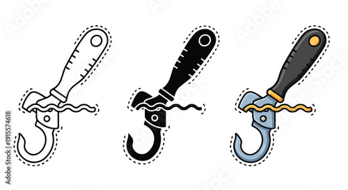 Swiss army knife tools vector icon set flat design - Vector icon Set - Stickers and Clipart - PNG and SVG Icon collection - Lineal icons - logo template