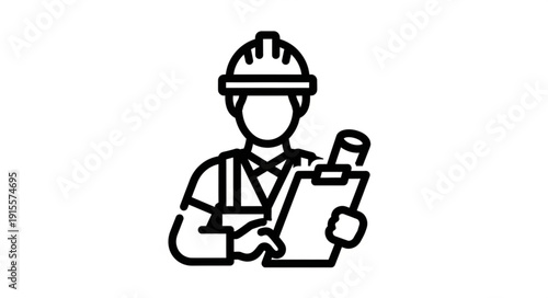 Engineer with Clipboard and Hard Hat.