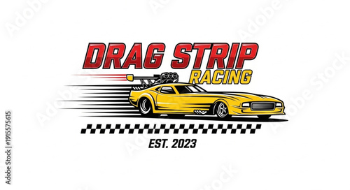 Drag Strip Racing Car Logo Design.
