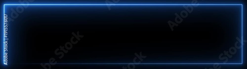 rectangle frame icon animation glowing neon pink and blue color bordar frame display box round shape retro screen photo frame rotation seamless footage line movement on black background