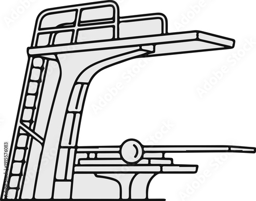 Diving board, a structure for aerial maneuvers into water for sport