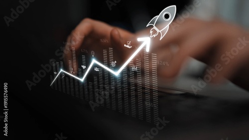 Foto Business growth strategy drives business, growth, and success by following struc