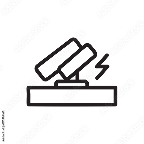 Camera on tripod shaking violently on a flat surface, illustration, top view