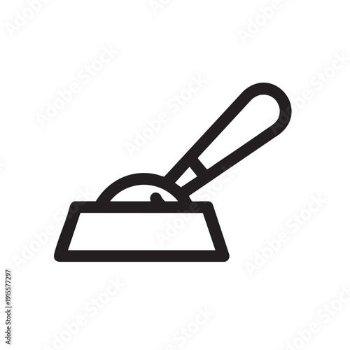A putty knife illustration depicted in a simple graphic style on a clean background