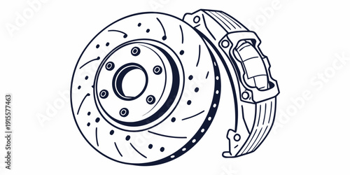 A detailed diagram of a car's brake system including the disc and caliper.