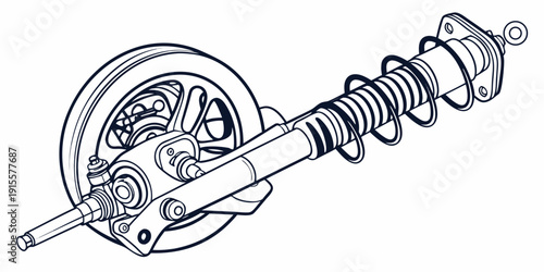 Close-up view of a mechanical wheel and axle assembly with gears and a shaft