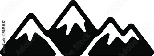 Stylized Mountain Range Icon mountains peak