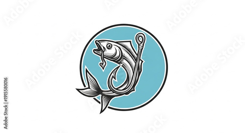 Fish Hook Illustration Design Element.