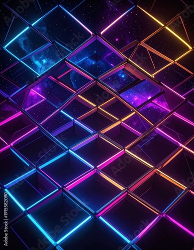 Wallpaper Mural Neon squares Torontodigital.ca