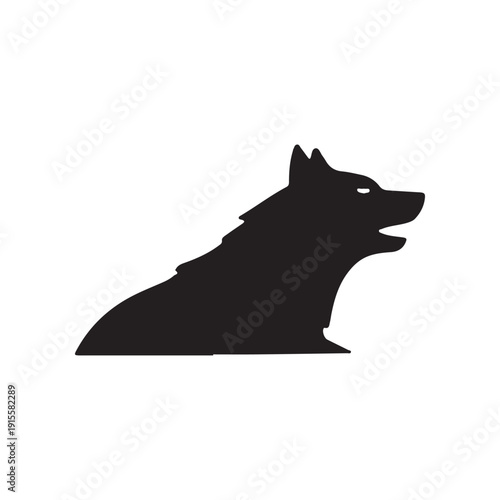 black silhouette of a dog profile