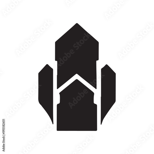Black silhouette of a house with abstract shapes  home and protection concept