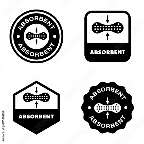 Absorbent vector label for packaging and information.